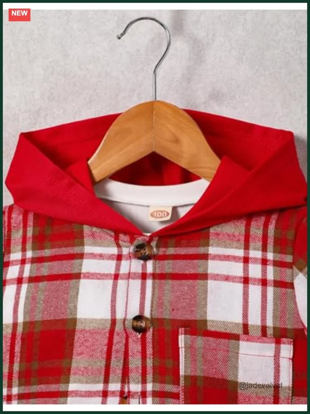 Boys Plaid Hooded Button Shirt and Jogger Shorts Set 2-Piece Summer Outfit